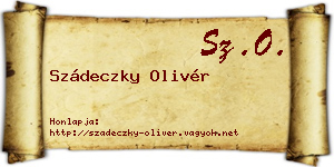 Szádeczky Olivér névjegykártya