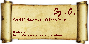 Szádeczky Olivér névjegykártya