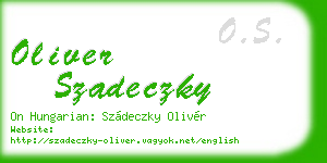 oliver szadeczky business card