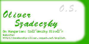 oliver szadeczky business card